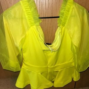 Lime fashion top(off shoulder)